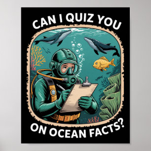 Grappige oceaanquizcitaten voor wetenschapsliefheb poster