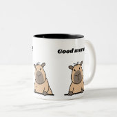 Grappige ochtend Capybara Mok | Schattigee slapend (Voorkant rechts)