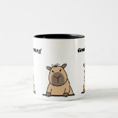 Grappige ochtend Capybara Mok | Schattigee slapend (Center)