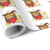Grappige ochtend chagrijnige uil cadeaupapier (Rol Hoek)