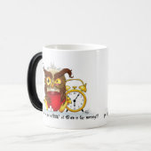 Grappige ochtend chagrijnige uil magische mok (Voorkant links)