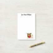 Grappige ochtend chagrijnige uil post-it® notes (Op bureau)