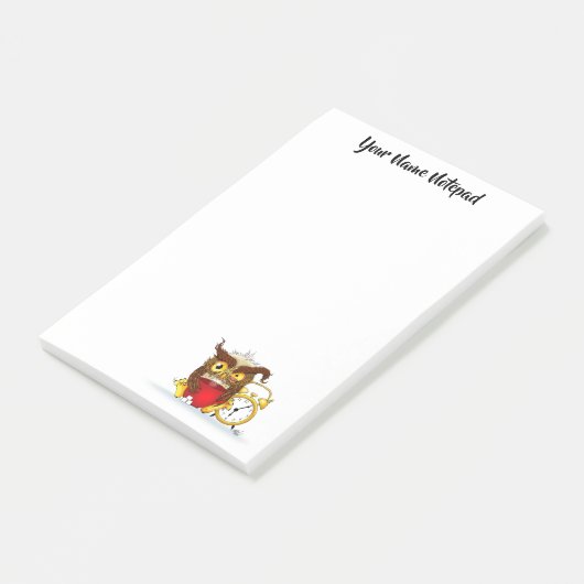 Grappige ochtend chagrijnige uil post-it® notes (Schuin)