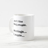 Grappige ochtend mensen grap koffiemok (Voorkant links)