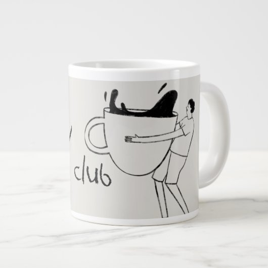Grappige ochtendkoffiekop grote koffiekop (Voorkant rechts)