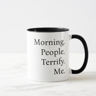 Grappige ochtendmensen verschrikken me koffiemok mok
