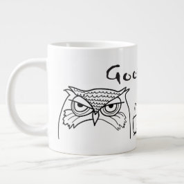 Grappige ochtendquote grote koffiekop