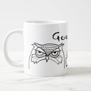 Grappige ochtendquote grote koffiekop
