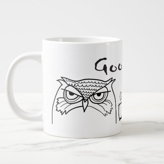 Grappige ochtendquote grote koffiekop (Links)