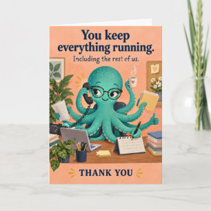 Grappige Octopus Beheerder Professioneel Dank Je W Kaart