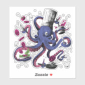 Grappige Octopus Chef Sticker (Vel)