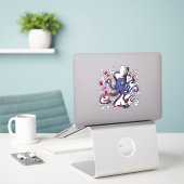 Grappige Octopus Chef Sticker (Laptop op bureau)