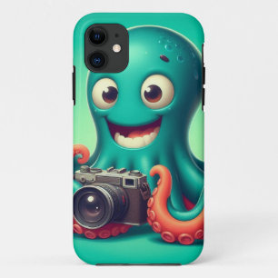 Grappige octopus die een camera vasthoudt Case-Mate iPhone case