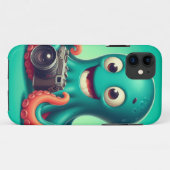 Grappige octopus die een camera vasthoudt Case-Mate iPhone case (Achterkant (horizontaal))