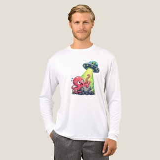 Grappige Octopus die ontsnapt aan UFO - Schattige Tri-Blend Shirt