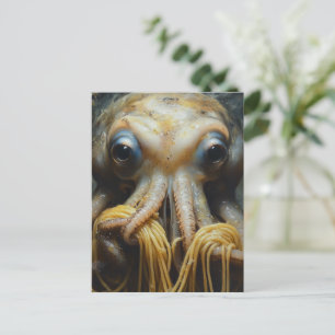 Grappige Octopus Die Spaghetti Eet Briefkaart