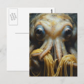 Grappige Octopus Die Spaghetti Eet Briefkaart (Voorkant / Achterkant)