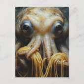 Grappige Octopus Die Spaghetti Eet Briefkaart (Voorkant)