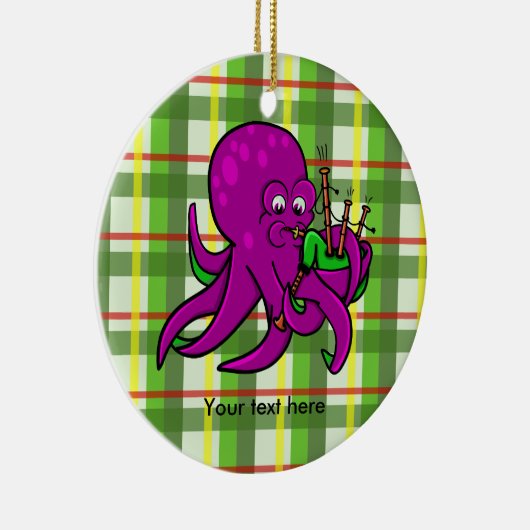 Grappige octopus doedelzak illustratie keramisch ornament (Rechts)