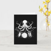 Grappige Octopus Drummer Drums Drumming Muzieklief Kaart (Gele Bloem)