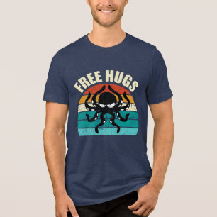 Grappige Octopus Free Hugs Cephalopod Humor Tri-Blend Shirt