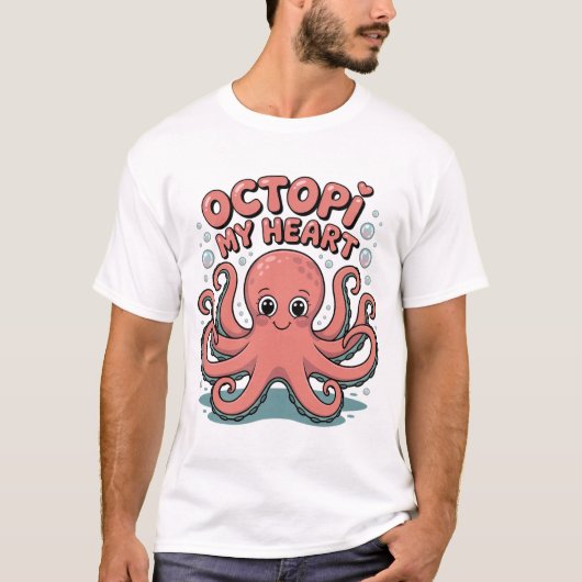 Grappige Octopus-grap Octopussen Mijn Hart Liefde  T-shirt (Voorkant)