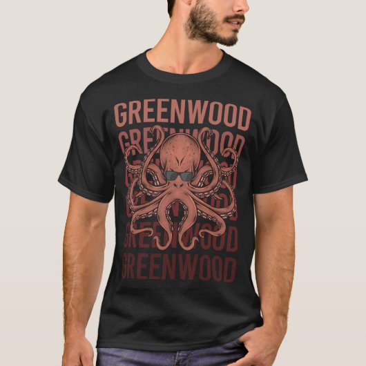 Grappige Octopus Greenwood T-shirt (Voorkant)
