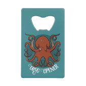 Grappige Octopus Grog Opener Rode tentakels Cartoo Creditkaart Flessenopener (Voorkant)