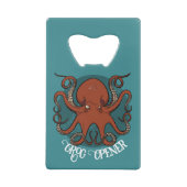 Grappige Octopus Grog Opener Rode tentakels Cartoo Creditkaart Flessenopener (Achterkant)