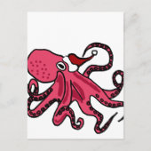 Grappige octopus in kerstkunst met kerstmuts feestdagenkaart (Voorkant)