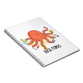 Grappige Octopus Met Sokken Stunt Notitieboek (Rechterzijde)