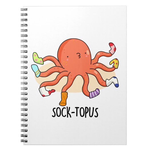 Grappige Octopus Met Sokken Stunt Notitieboek (Voorkant)
