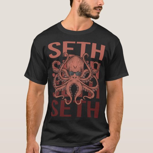 Grappige Octopus - Seth naam T-shirt (Voorkant)