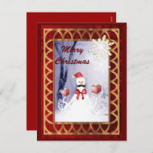 Grappige octopus sneeuwpop Kerstman Kerstmis Feestdagenkaart (Voorkant / Achterkant)