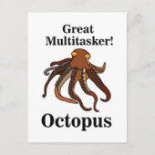 Grappige Octopus Tentakels Multitasker Briefkaart (Voorkant)