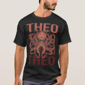 Grappige Octopus - Theo Name T-shirt (Voorkant)