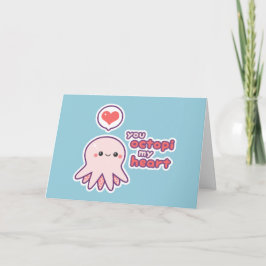Grappige octopus Valentijn Feestdagen Kaart