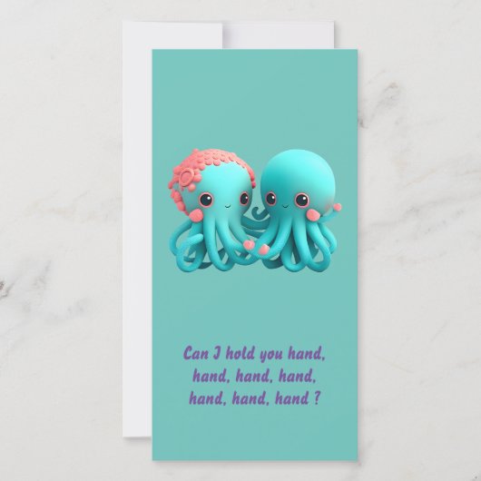 Grappige Octopus Valentijnsdag Feestdagenkaart (Voorkant)