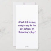 Grappige Octopus Valentijnsdag Feestdagenkaart (Achterkant)