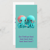 Grappige Octopus Valentijnskaart Feestdagenkaart (Voorkant / Achterkant)