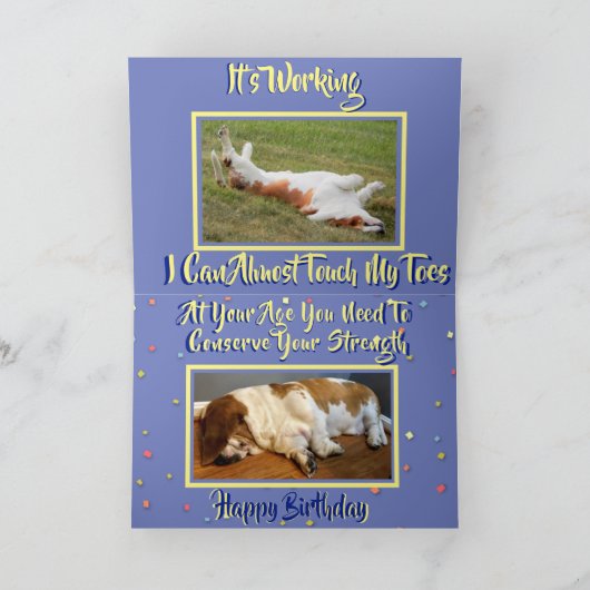 Grappige Oefening Verjaardag Kaart w / Schattigee  (Binnen)