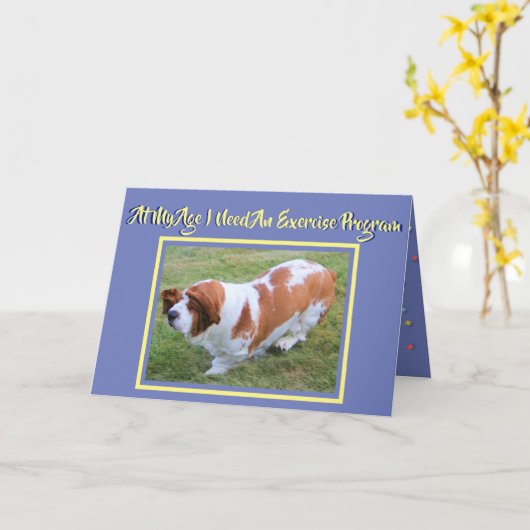 Grappige Oefening Verjaardag Kaart w / Schattigee  (Gele Bloem)