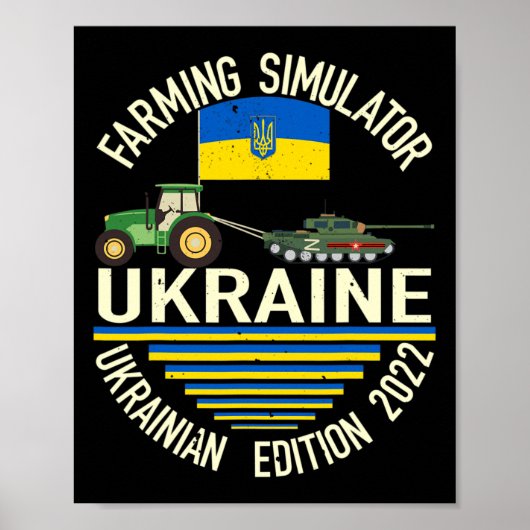 Grappige Oekraïense boer steelt tank meme ik sta a Poster (Voorkant)