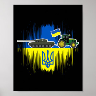 Grappige Oekraïense boer steelt tank Oekraïense vl Poster