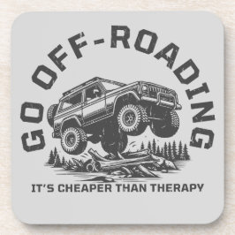 Grappige Off-Road Quote Goedkoper Dan Therapie Bier Onderzetter
