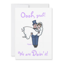 Grappige Offbeat bruid en bruidegom bruiloft uitno