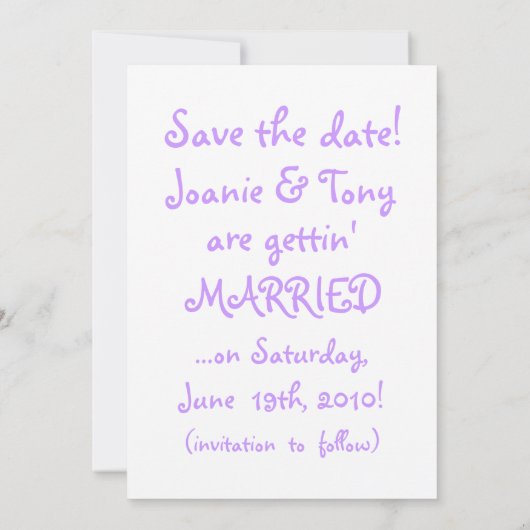 Grappige Offbeat bruid en bruidegom bruiloft uitno Save The Date (Achterkant)