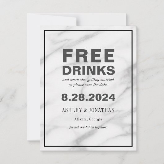 Grappige Offbeat Bruiloft Bewaar de Datum met Foto Save The Date (Voorkant)