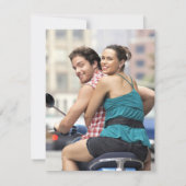 Grappige Offbeat Trouw Save the Date met Foto (Achterkant)