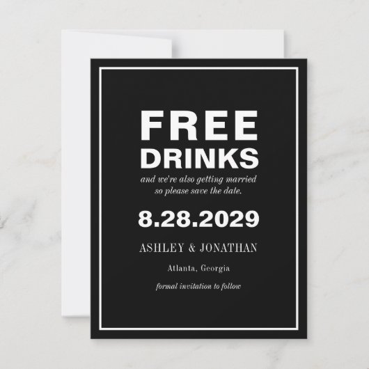 Grappige Offbeat Trouwkaart 'Save the Date' met Fo Save The Date (Voorkant)